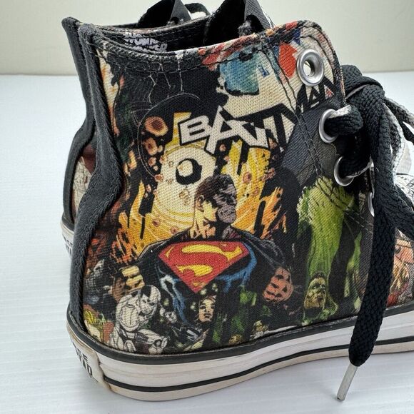 Converse Justice League Superman Sneakers High Top Mens 4 Womens 6 Double Laces - Picture 8 of 16